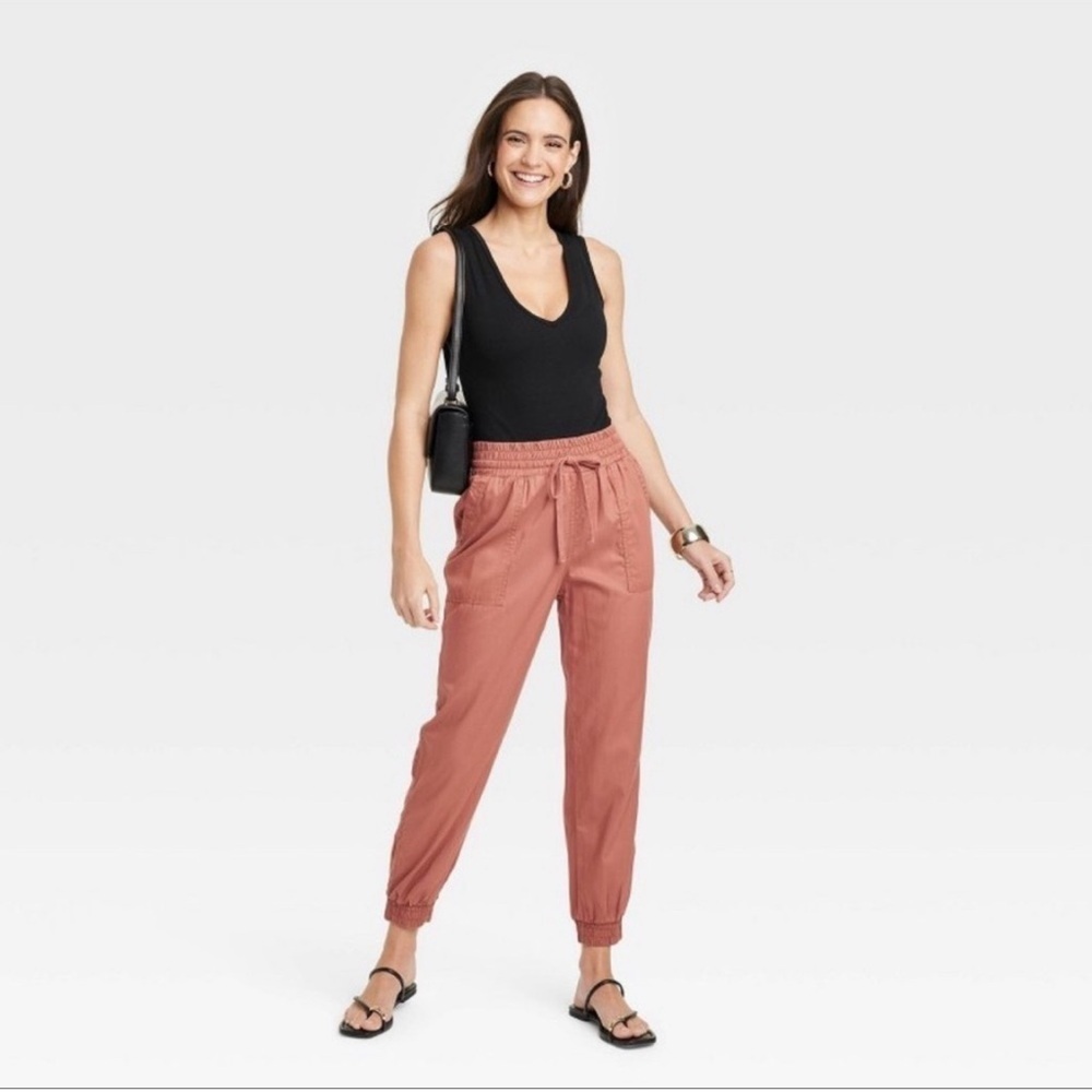 a new day rust red joggers